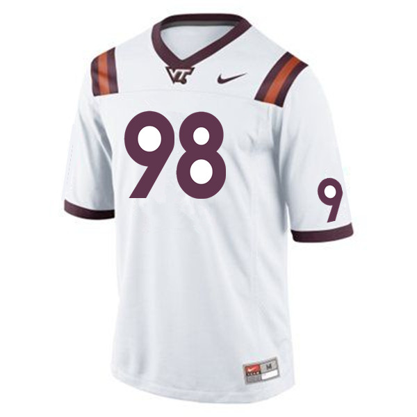 Men #98 Cody Duncan Virginia Tech Hokies College Football Jerseys Sale-White - Click Image to Close